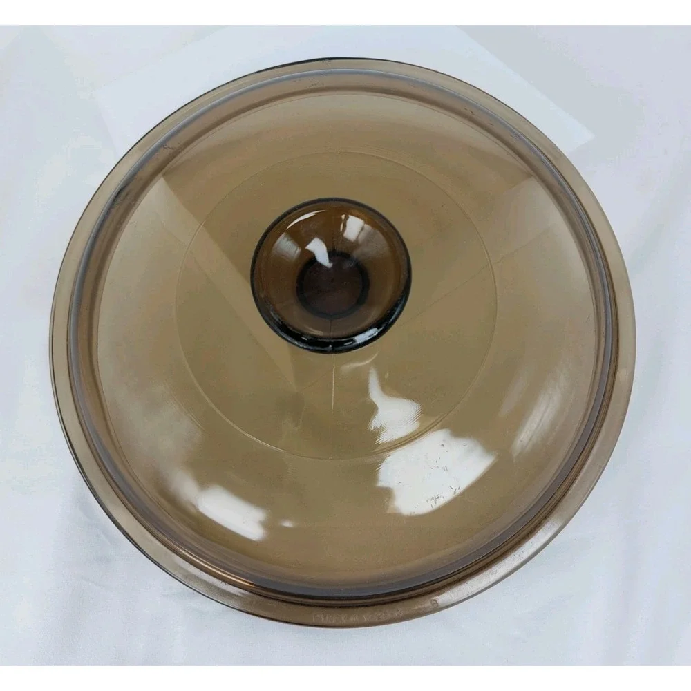 PYREX Visions Round Amber Brown Glass Visions 7.75